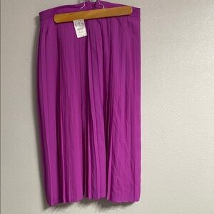 J. Crew Purple A-Line Pleated Midi Skirt